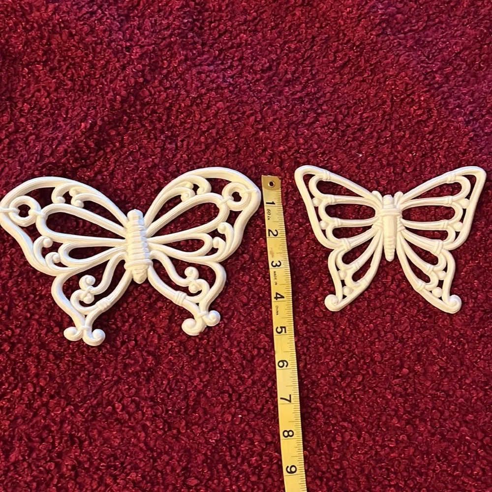 Vintage Homco Home Interiors White Bathroom butterfly decor set
